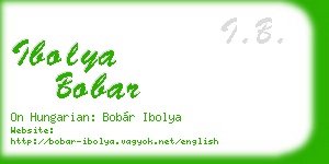 ibolya bobar business card